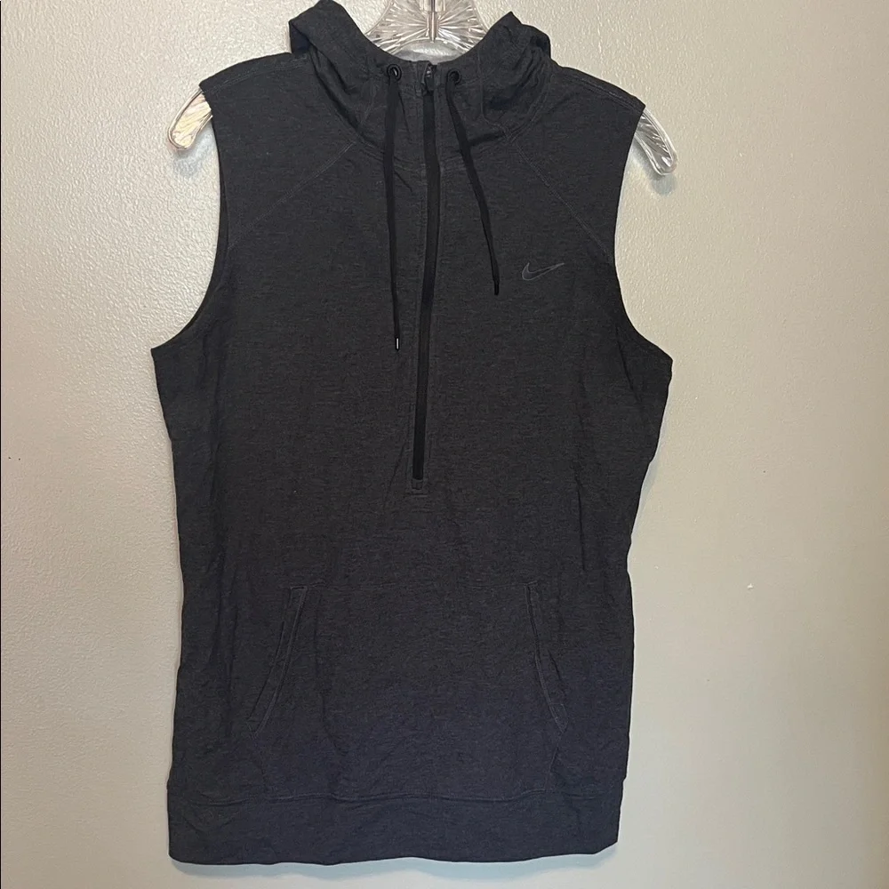 Nike Charcoal Sleeveless Hoodie quarter zip, women’s size medium
